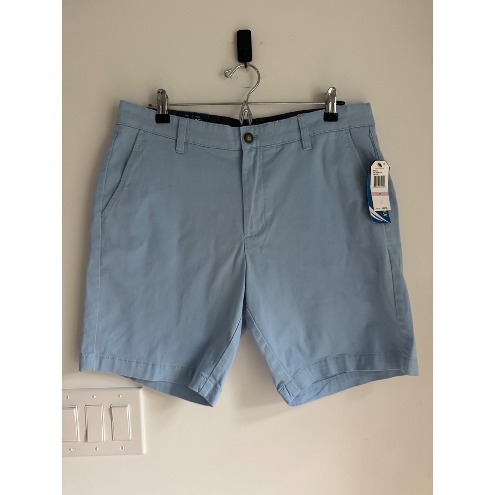 Nautica Clipper Shorts Mens 32 Noon Blue Anchor Nautica Flex Classic Fit NEW